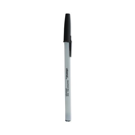 UNIVERSAL Ballpoint Pen, Stick, Fine 0.7 mm, Black Ink, Gray Barrel, 12PK UNV27420